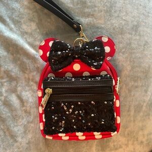 Loungefly Minnie sequin wristlet or worn on belt